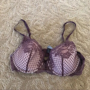 Anthropologie purple lace padded bra 34c